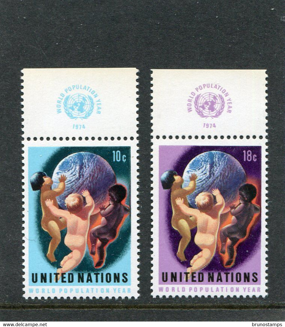 UNITED NATIONS - NEW YORK   - 1974  WORLD POPULATION  YEAR   SET   WITH TABS  MINT NH - Neufs