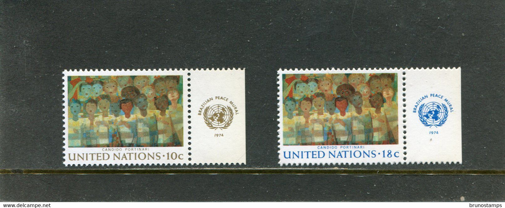 UNITED NATIONS - NEW YORK   - 1974  PORTINARI  PAINTING  SET  WITH TABS  MINT NH - Ungebraucht