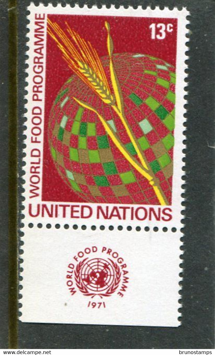 UNITED NATIONS - NEW YORK   - 1971  WORLD FOOD PROGRAMME  WITH TAB   MINT NH - Nuovi