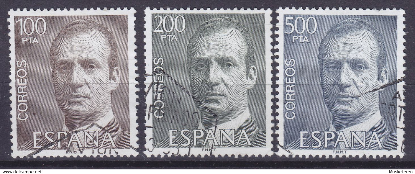 Spain 1981 Mi. 2517-19x, 100 Pta, 200 Pta, 500 Pta, Juan Carlos I. - Gebruikt