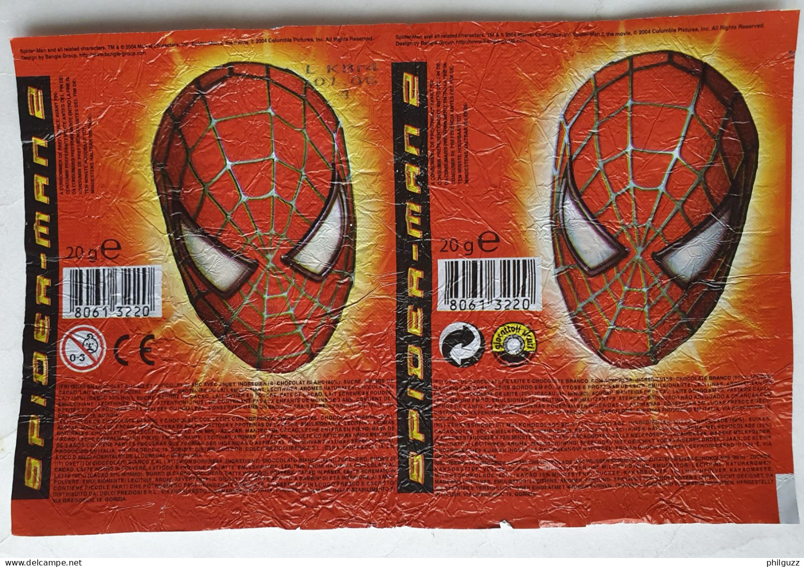 TRES RARE EMBALLAGE METALLISE D'OEUF SURPRISE DOLSI PRESIOSI SPIDERMAN Série 2004 - Other & Unclassified
