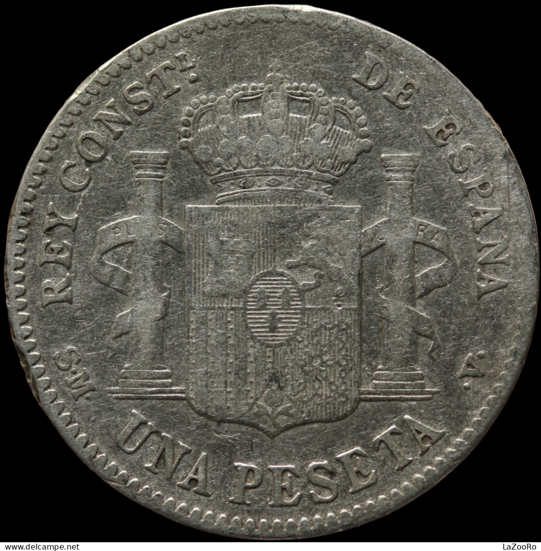 LaZooRo: Spain 1 Peseta 1901 F / VF - Silver - Primeras Acuñaciones