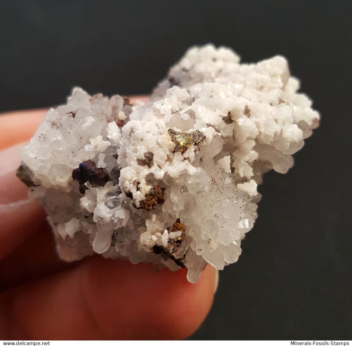 #1.18 - Bel QUARZO Con Dolomite E Chalcopyrite Cristalli (Dalnegorsk, Primorskiy Kray, Russia) - Minéraux