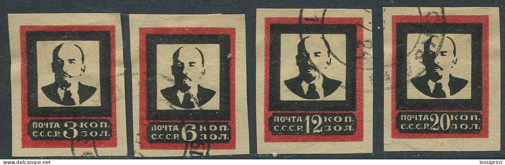 Soviet Union:Russia:USSR:Used Stamps Serie V.I.Lenin, 21x26,5cm, 1924 - Oblitérés