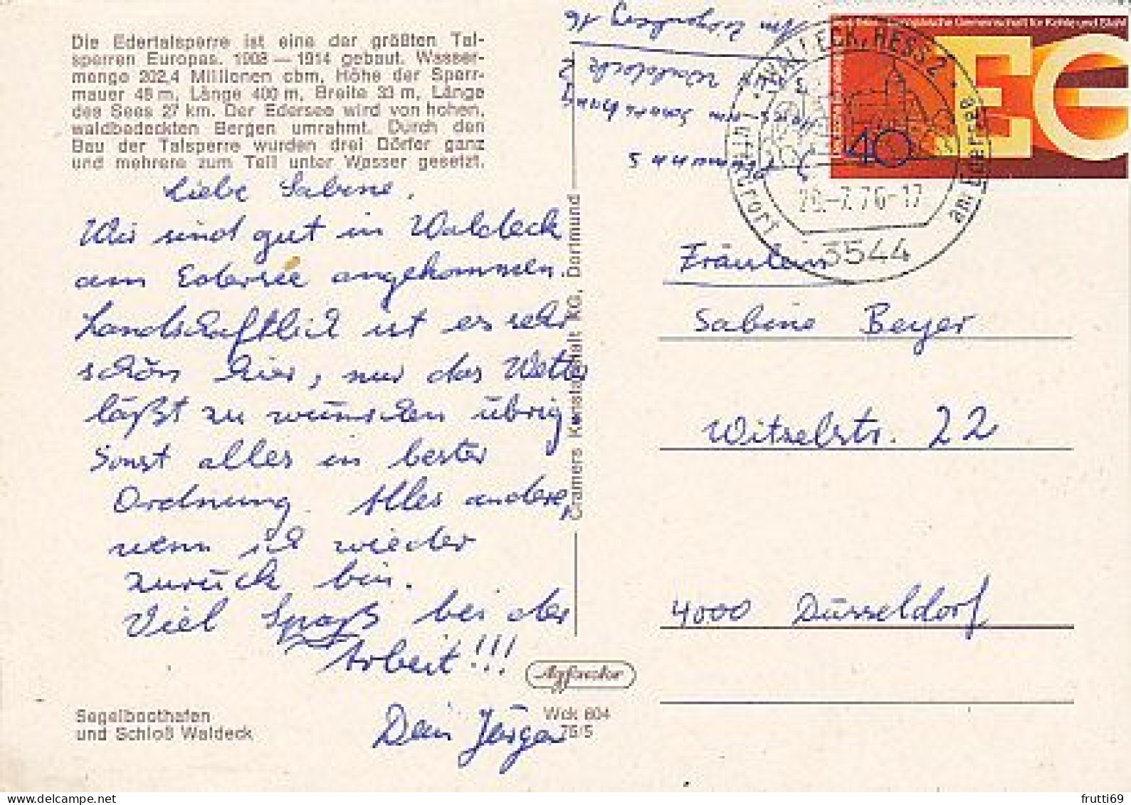 AK 194941 GERMANY - Edertalsperre - Segelboothafen Und Schloß Waldeck - Edersee (Waldeck)