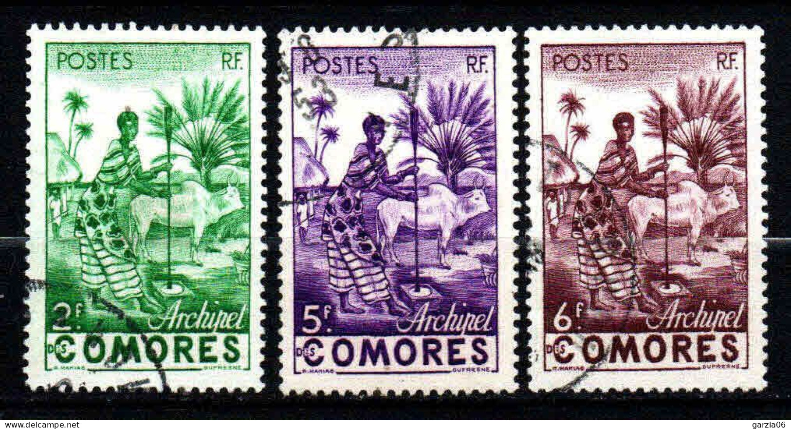 Archipel Des Comores - 1950 - Femme Indigène - N° 4 à 6  - Oblit - Used - Oblitérés