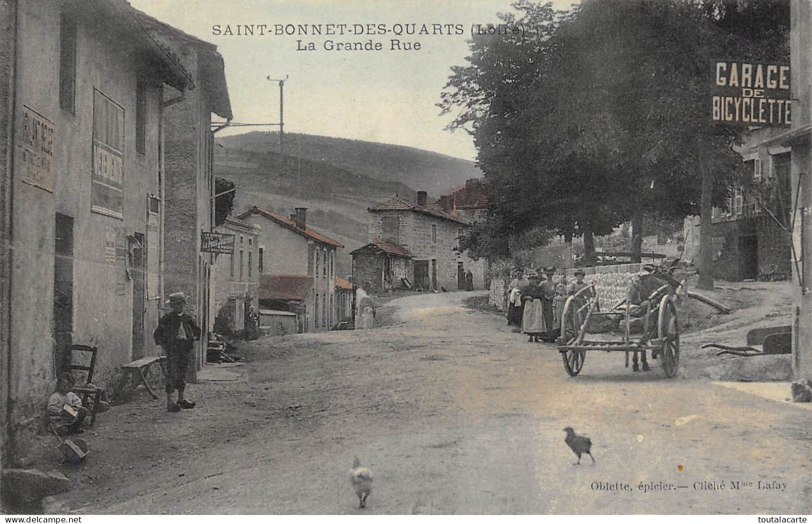 CPA  42 SAINT BONNET DES QUARTS LA GRANDE RUE    Colorisée - Altri & Non Classificati