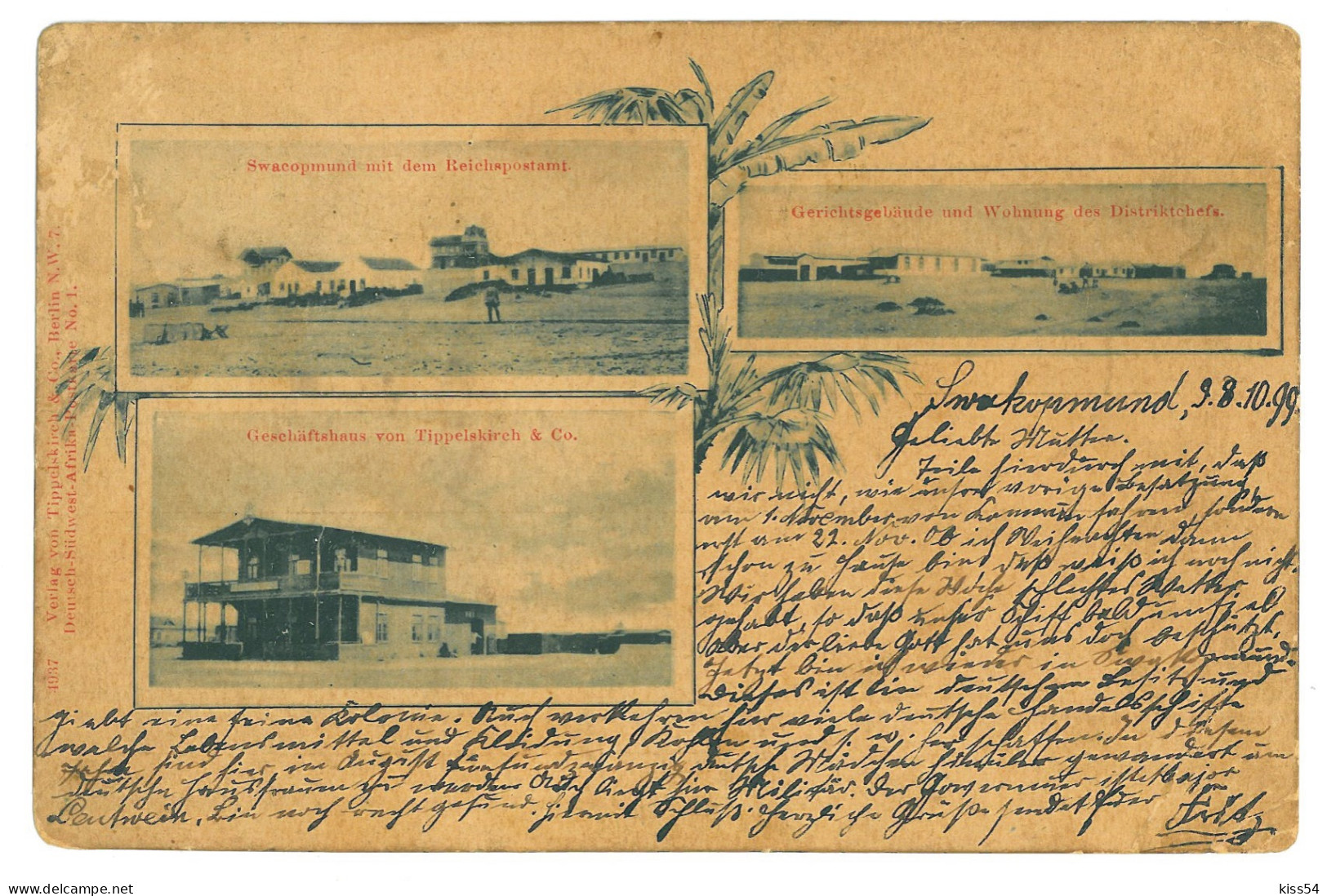 NAM 4 - 21666 SWAKOPMUND,  Litho, D.S.W. Afrika, Namibia - Old Postcard - Used - 1899 - Namibie