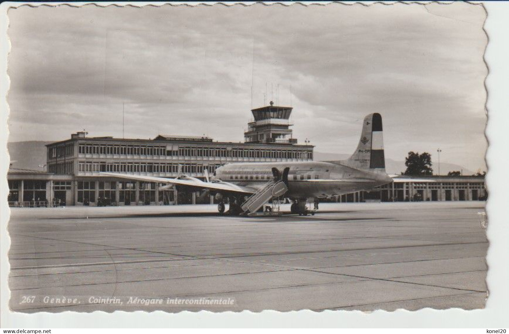 Vintage Rppc KLM K.L.M. Douglas Dc-6 Aircraft @ Geneve Airport - 1919-1938: Entre Guerres