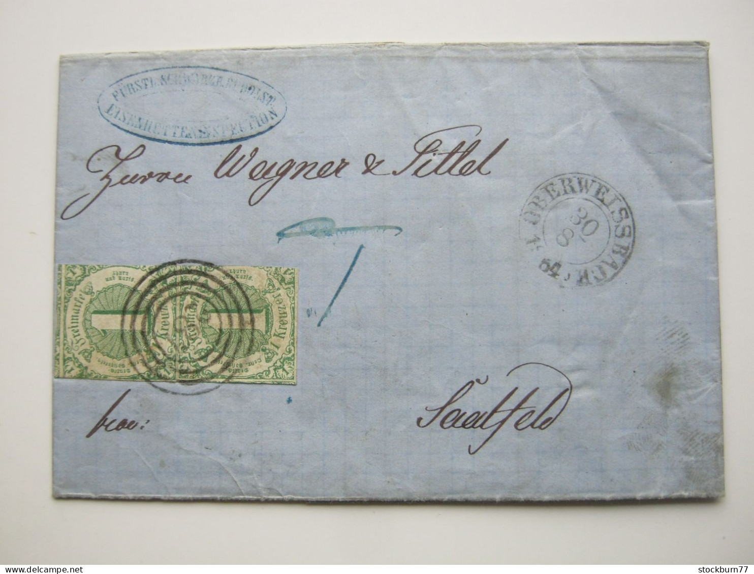 Thurn Und Taxis , 1864 , OBERWEISSBACH , Klarer Stempel Auf Brief - Briefe U. Dokumente