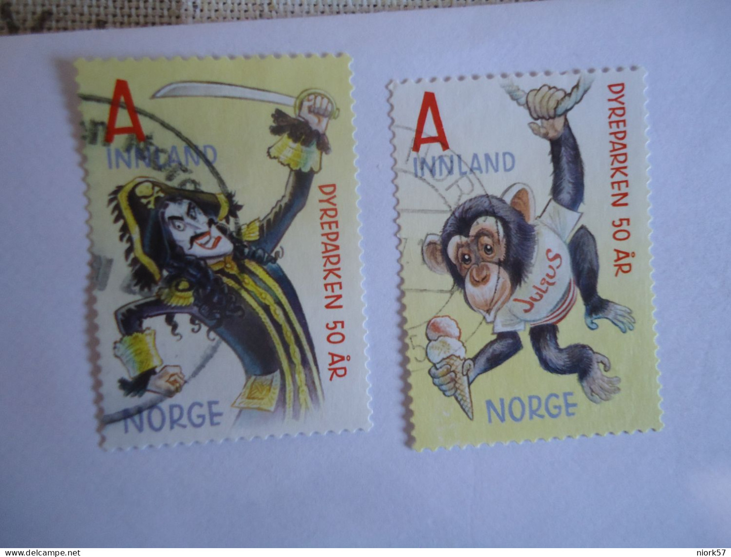 NORWAY   USED STAMPS 2 MUTHOLOGE MONKEY - Autres & Non Classés