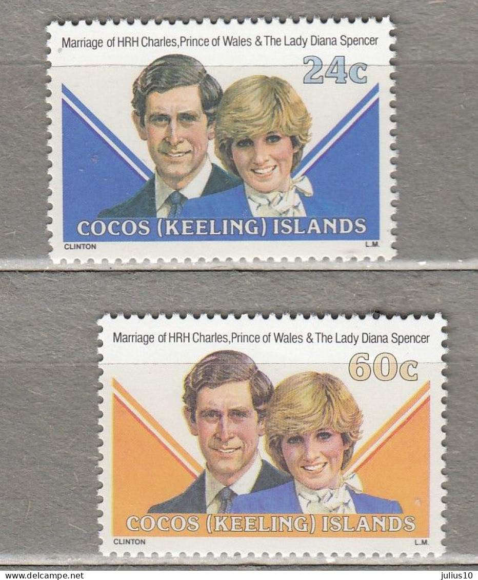 COCOS (Keeling) ISLANDS 1981 Royal Family Diana MNH(**) Mi 73-74 #34374 - Kokosinseln (Keeling Islands)