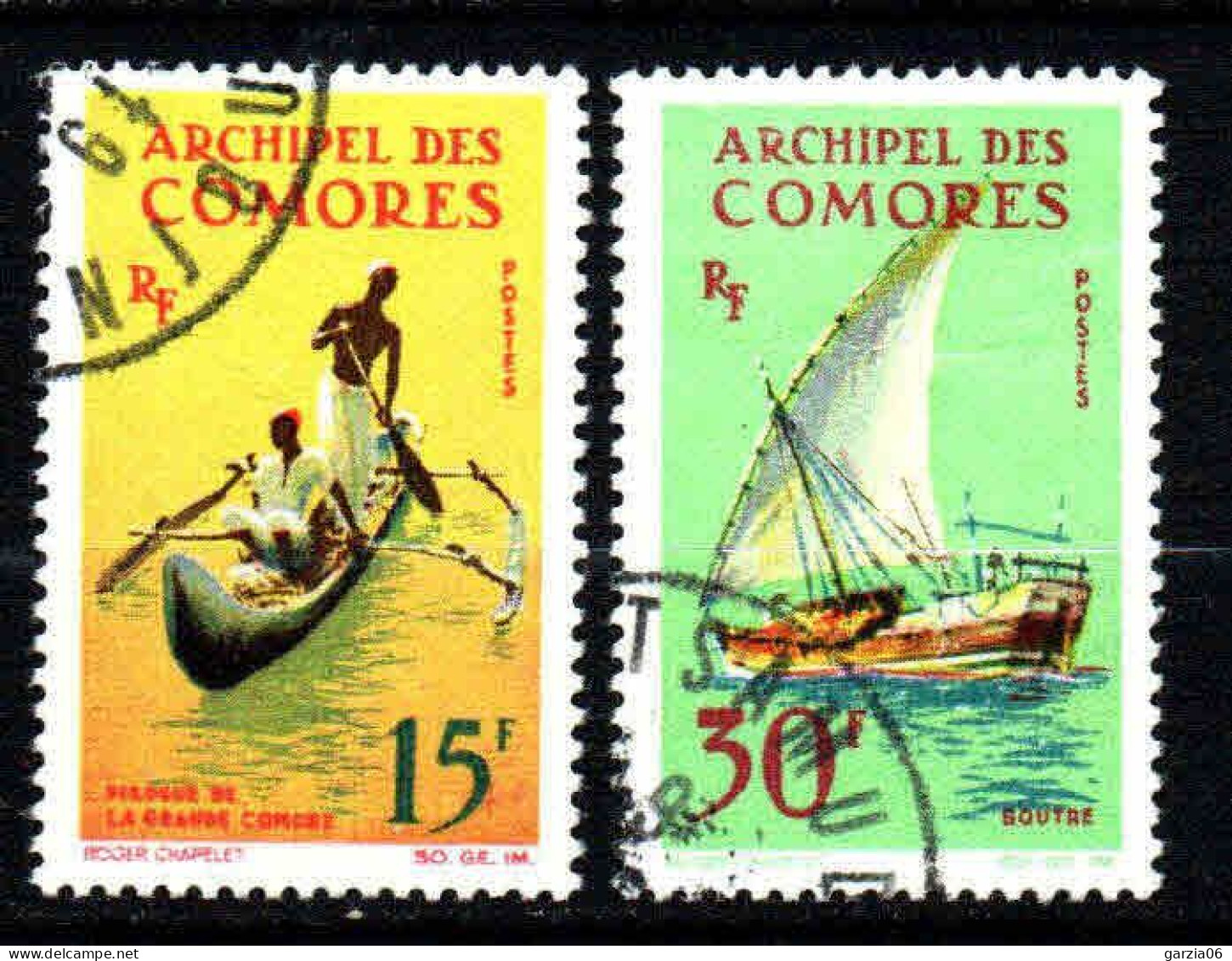 Archipel Des Comores  - 1964  -Embarcations  -  N° 33 / 34   - Oblit - Used - Oblitérés