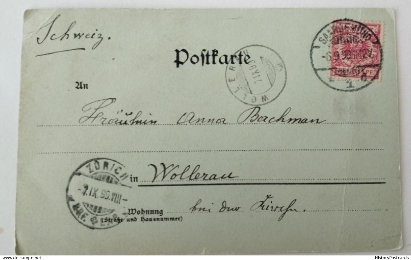 Gruss Aus Saargemünd, Mondschein-Litho, Sarreguemines, Elsass-Lothringen, 1899 - Elsass