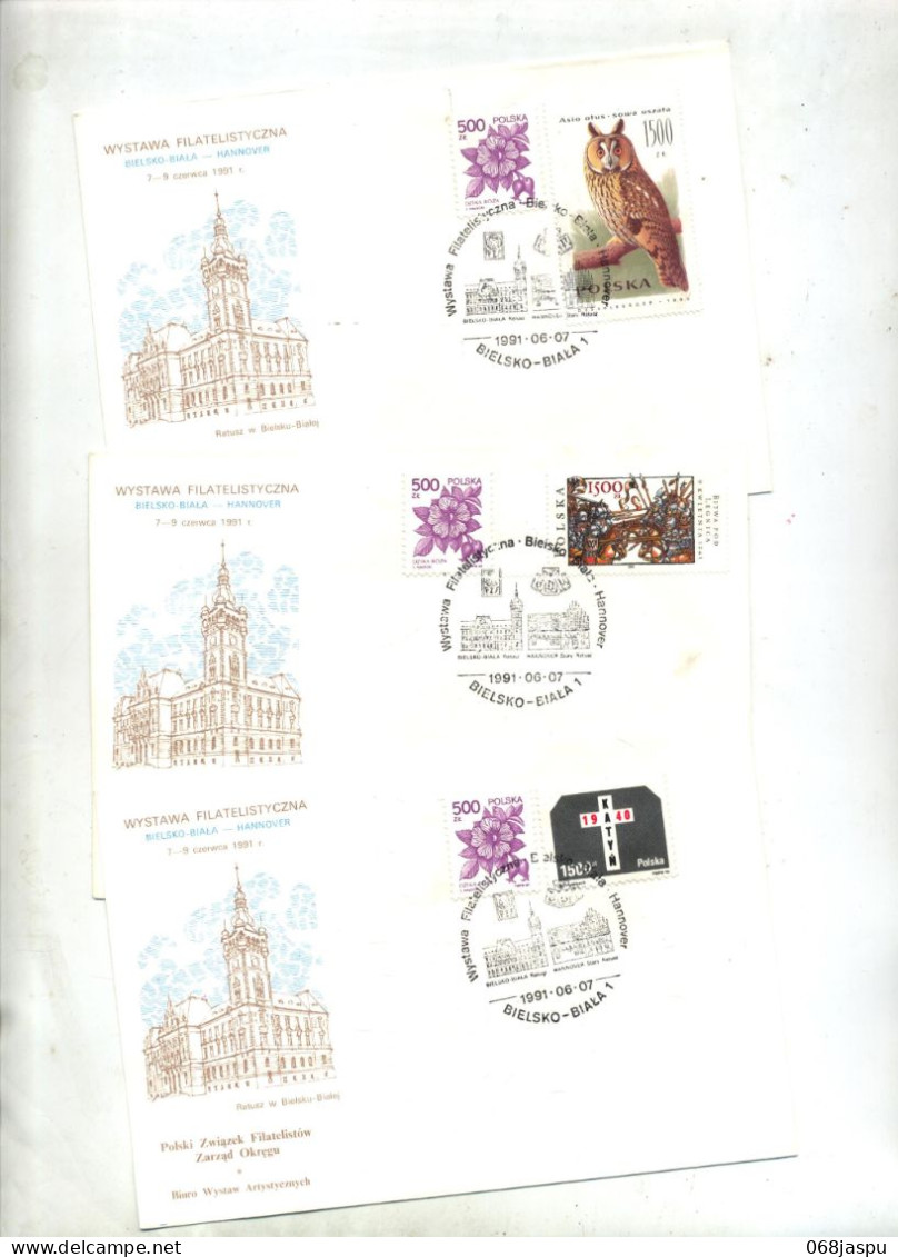 5 Lettre Cachet Bielsko Expo Jumelage Hannovre - Storia Postale