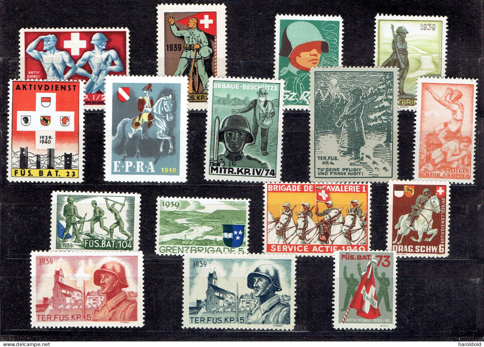 SUISSE ERINNOPHILIE - LOT 16 VIGNETTES XX MNH TTB - Vignettes