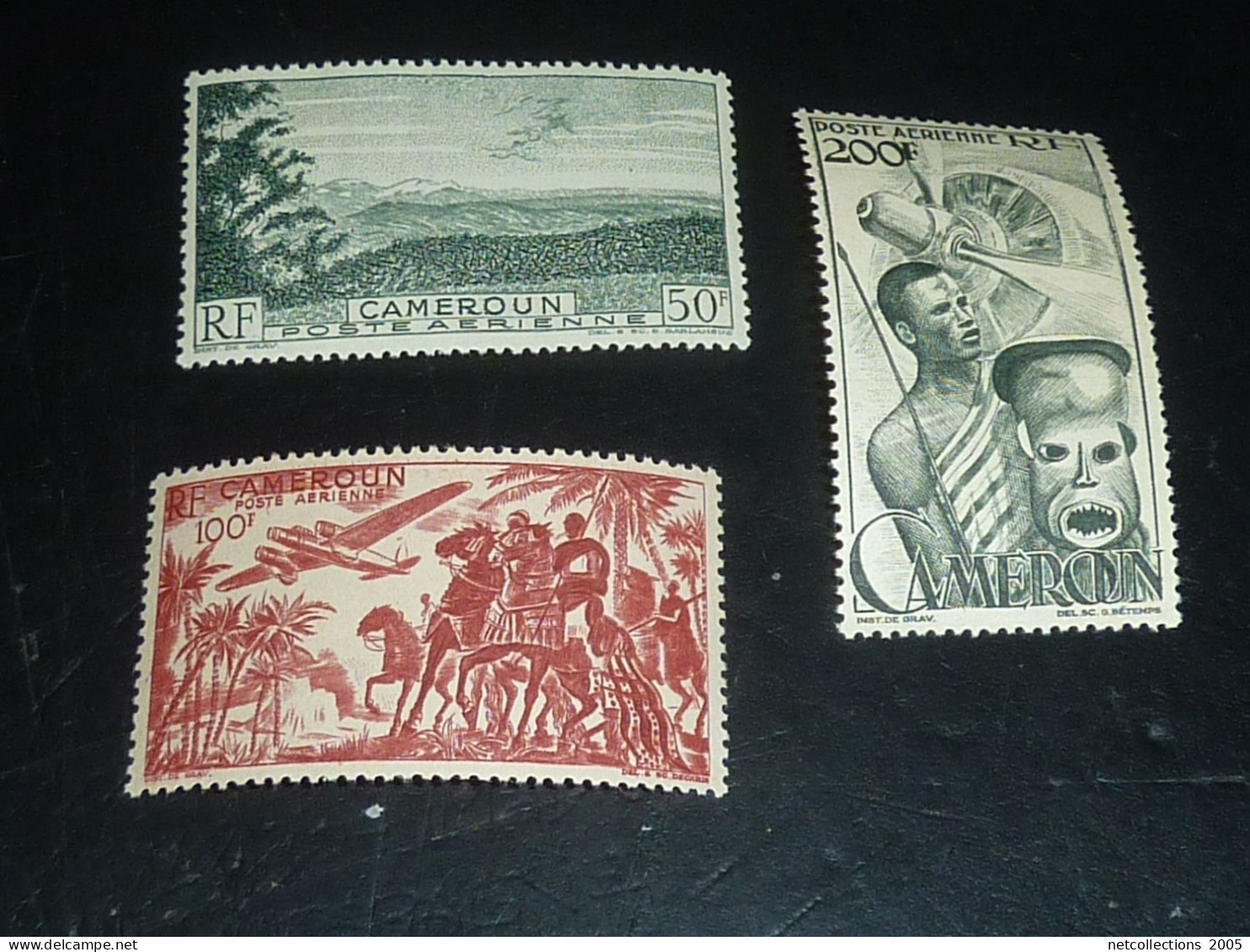 CAMEROUN POSTE AERIENNE 1947 N°38/40 - NEUF SANS CHARNIERE (CV) - Poste Aérienne