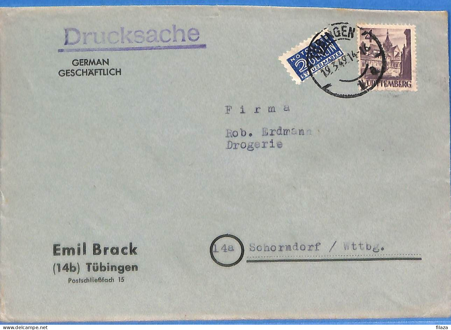 Allemagne Zone Française 1949 - Lettre De Tubingen - G27546 - Other & Unclassified