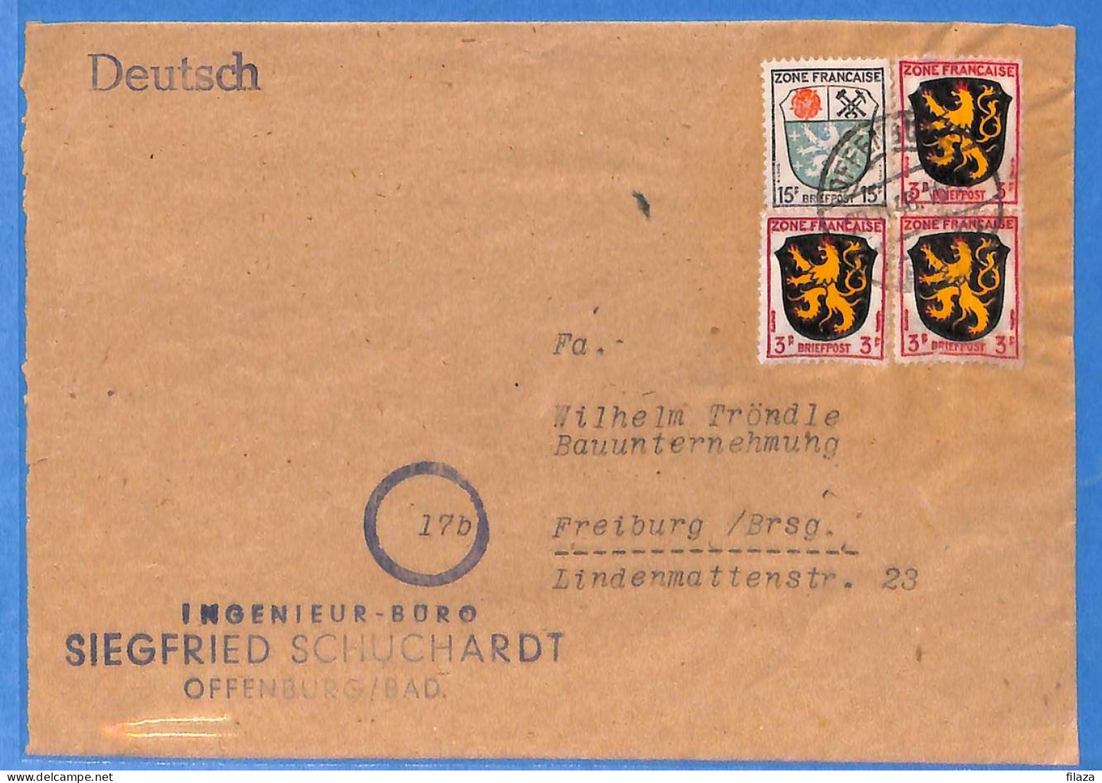 Allemagne Zone Française 1946 - Lettre De Offenburg - G27531 - Autres & Non Classés