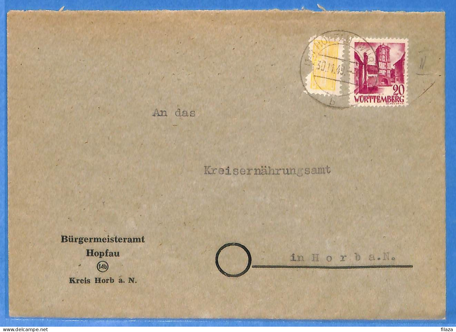 Allemagne Zone Française 1949 - Lettre De Hopfau - G27503 - Autres & Non Classés