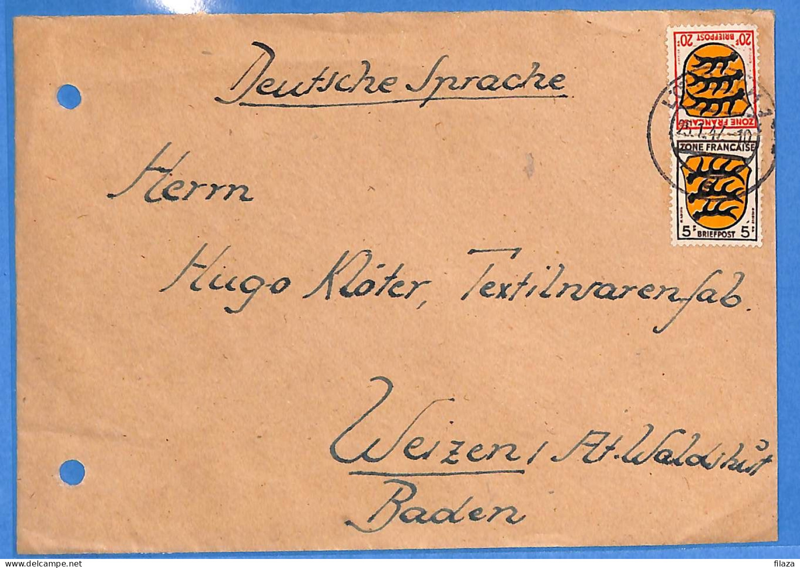 Allemagne Zone Française 1947 - Lettre De Lorrach - G27488 - Sonstige & Ohne Zuordnung