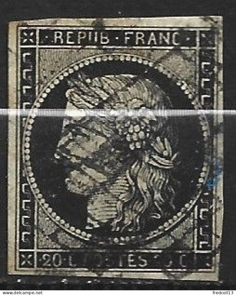 FRANCE 3 Oblitéré Côte 65 € - 1849-1850 Cérès