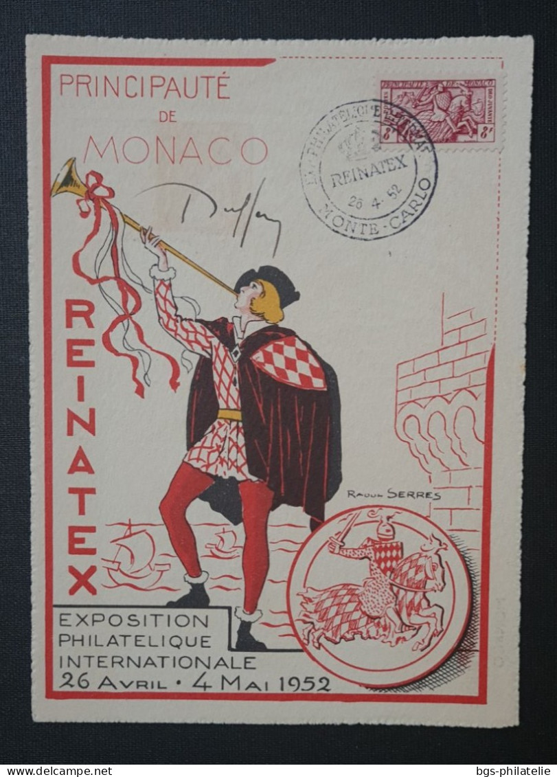 Monaco,  Timbre Numéro 373 Sur Carte : Exposition Philatélique Internationale Du 4 Mai 1952. - Briefe U. Dokumente