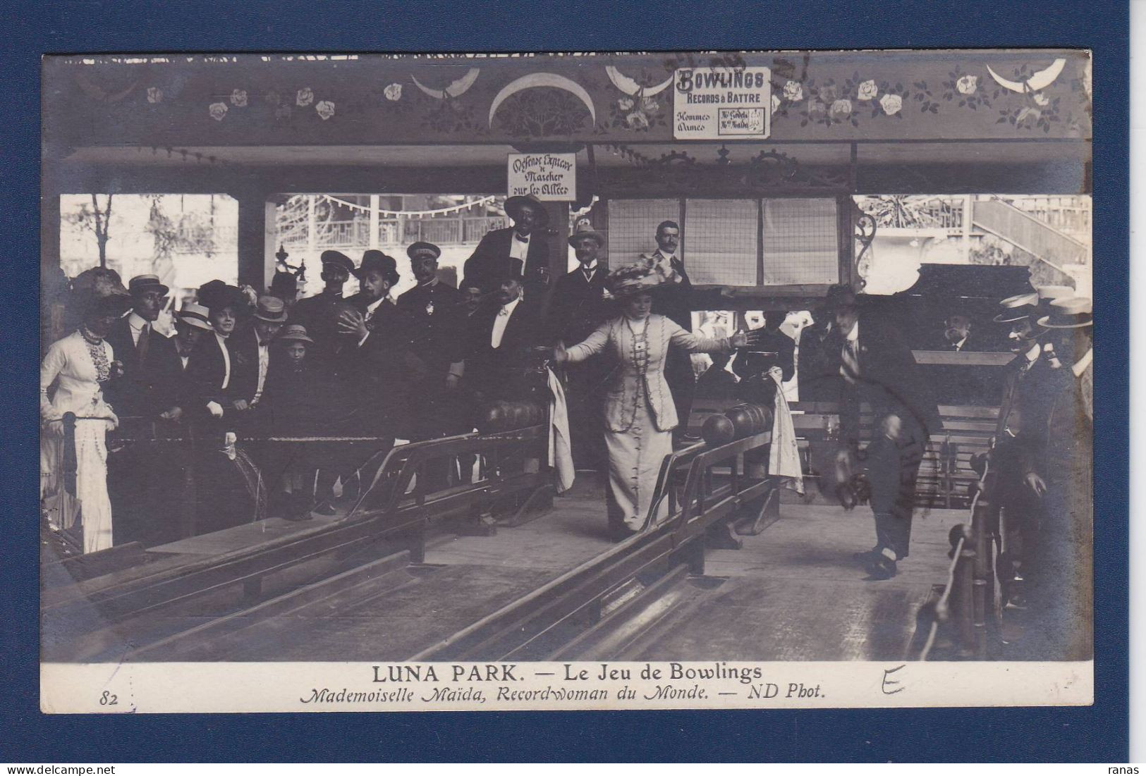 CPA Sport Bowling Luna Park Circulée Mademoiselle Maïda Championne Du Monde - Boliche