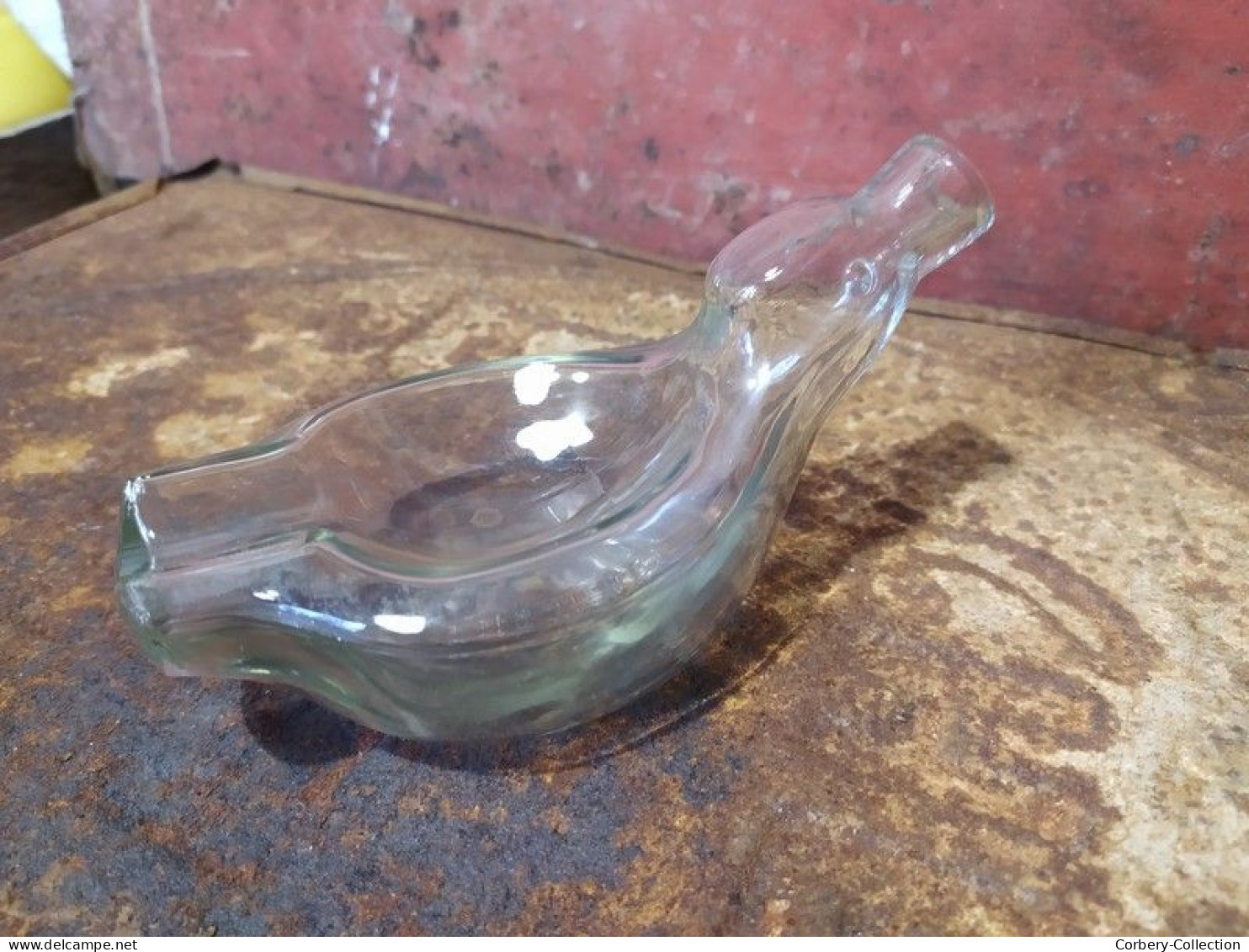 Ancienne Bouteille en Verre Liqueur Garnier Cendrier Canard