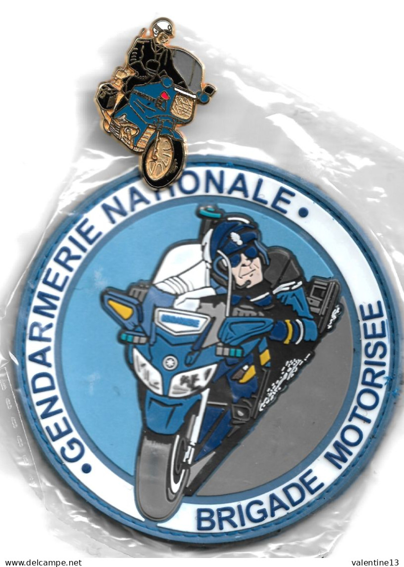 Ecusson PVC GENDARMERIE NATIONALE BRIGADE MOTORISEE + PIN S BALLARD - Polizei