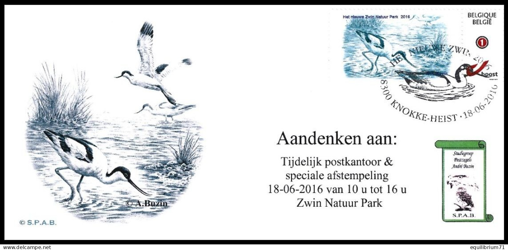 CS/HK - MYSTAMP° - FDC - Avocette élégante / Kluut / Avocet / Recurvirostra Avosetta - Zwin - BUZIN - Lettres & Documents