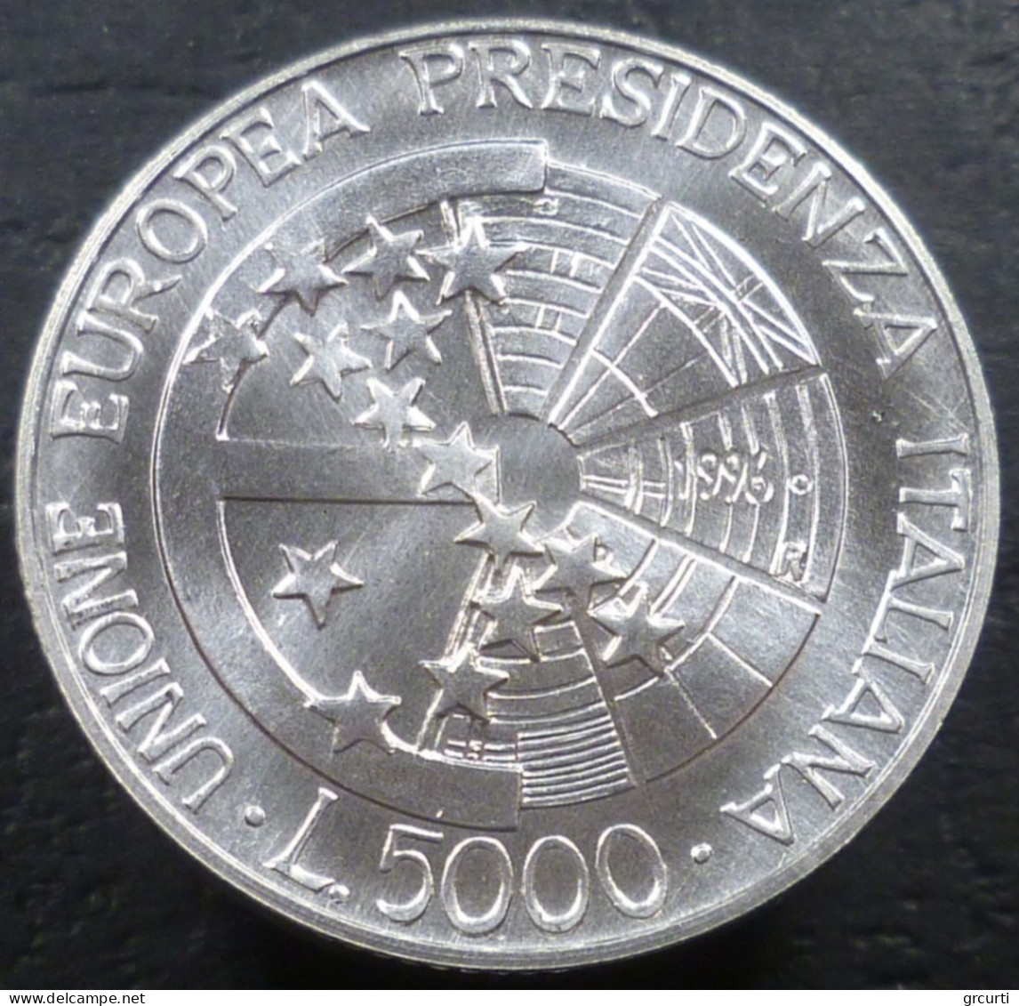 Italia - 5.000 Lire 1996 - Presidenza Italiana Del Consiglio Dell'Unione Europea - Gig# 468 - KM# 178 - 5 000 Lire