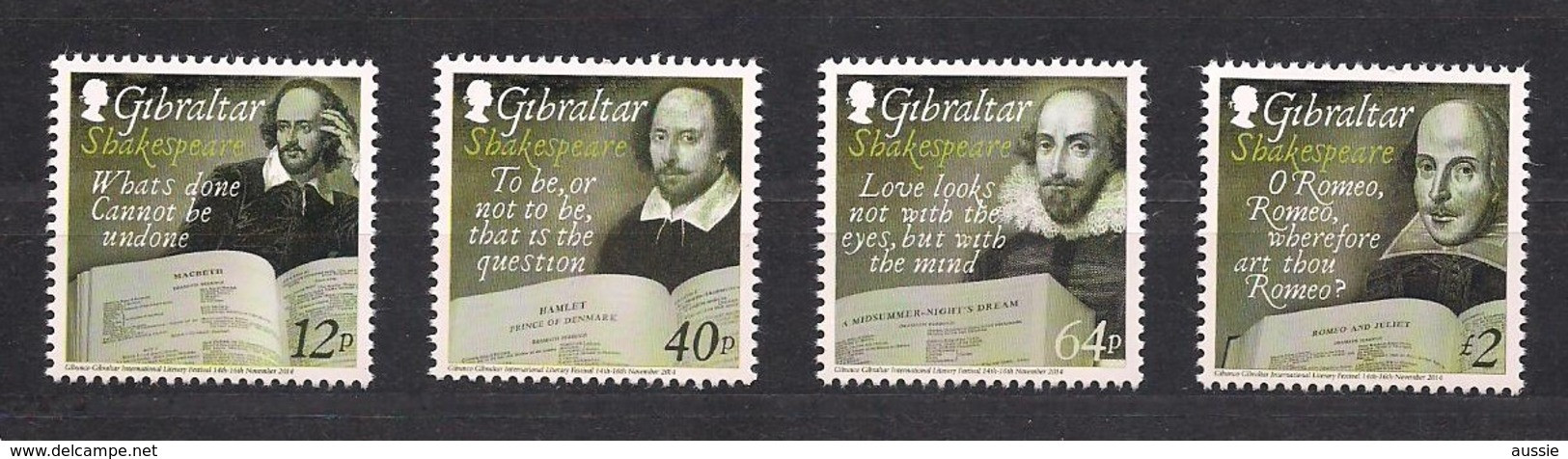 Gibraltar 2014 Série Shakespeare *** MNH - Gibraltar