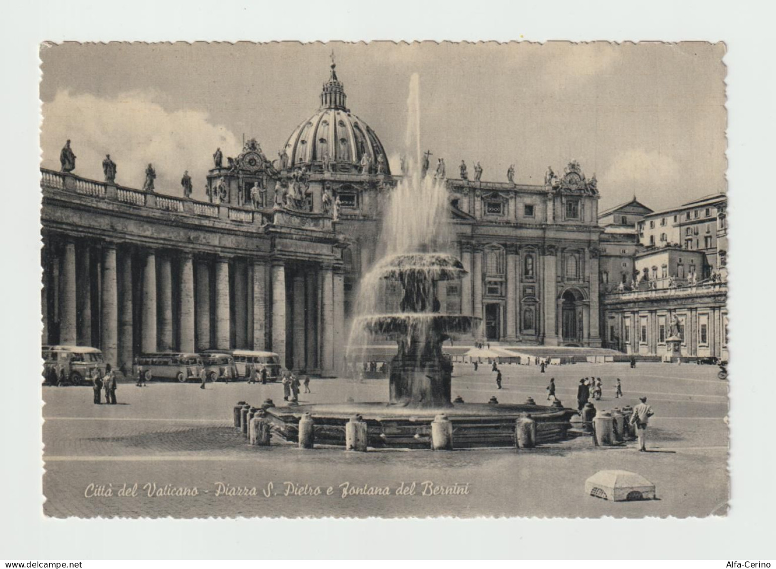 CITTA'  DEL  VATICANO:  PIAZZA  S. PIETRO  E  FONTANA  DEL  BERNINI  -  FOTO  -  FG - Vatican
