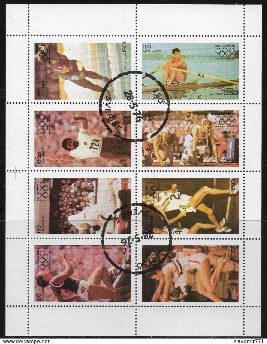 Isö / Swedish ** SWERIGE ISO ** 1976 ISO ** XXI Olympiad Montreal Canada 1976 ** CTO ** Sweden - Local Post Stamps