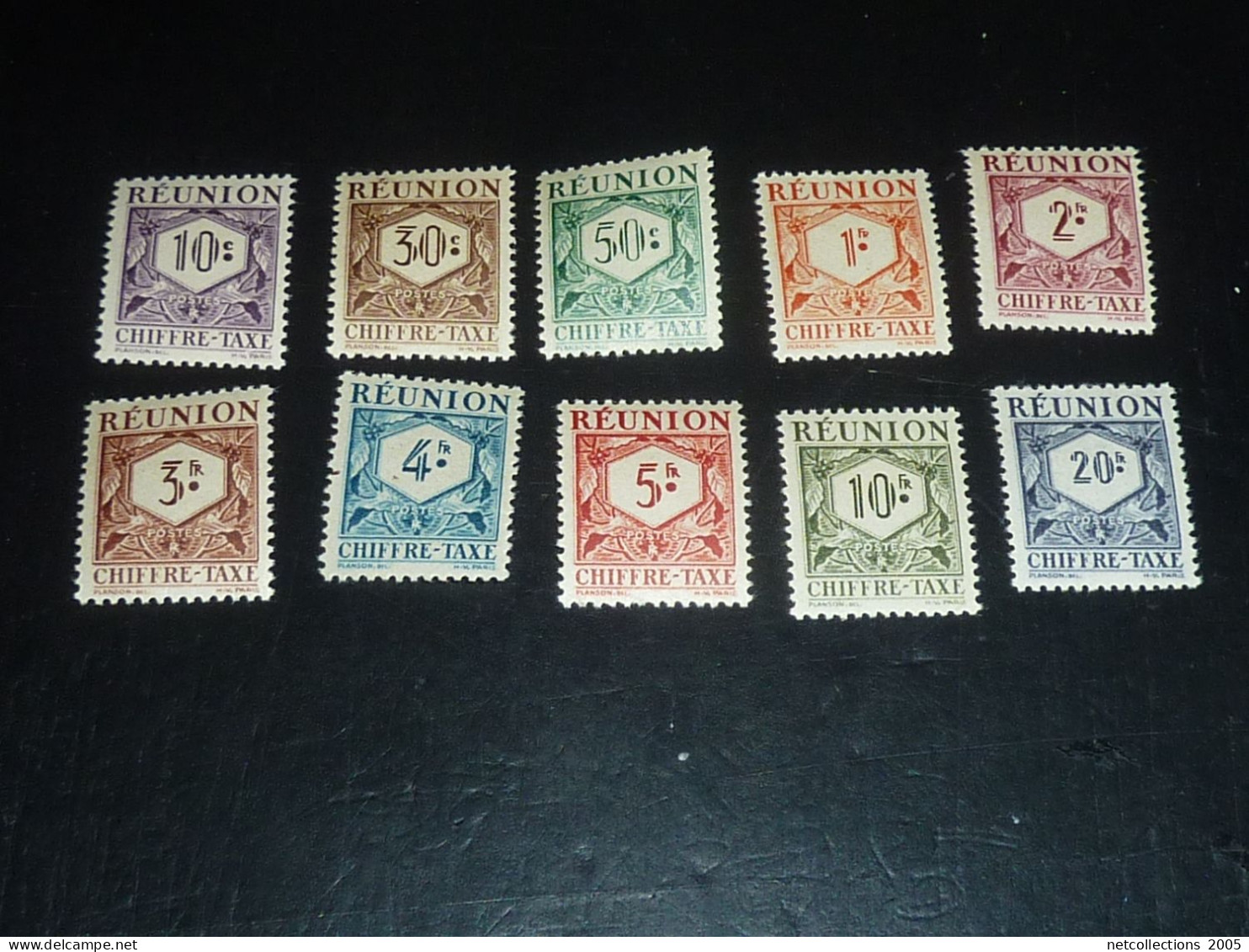 REUNION TIMBRES TAXE 1947 N°26/35 - NEUF SANS CHARNIERE (CV) - Segnatasse