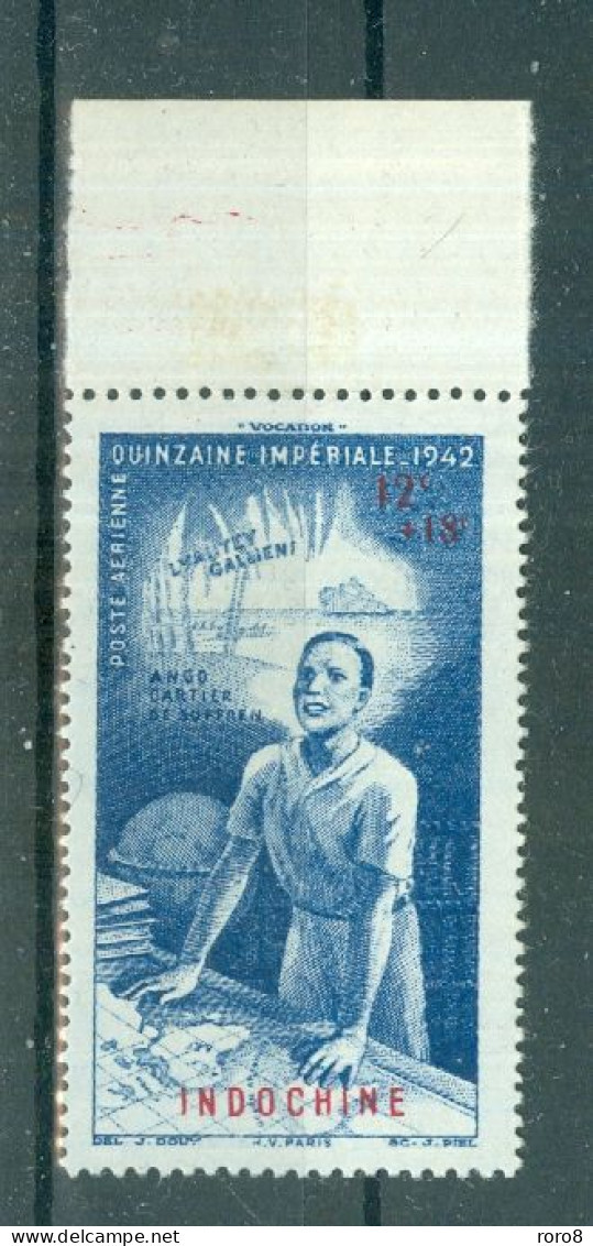 INDOCHINE - P.A. N°23*** MNH Luxe SCAN DU VERSO. Quinzaine Impériale. - Poste Aérienne