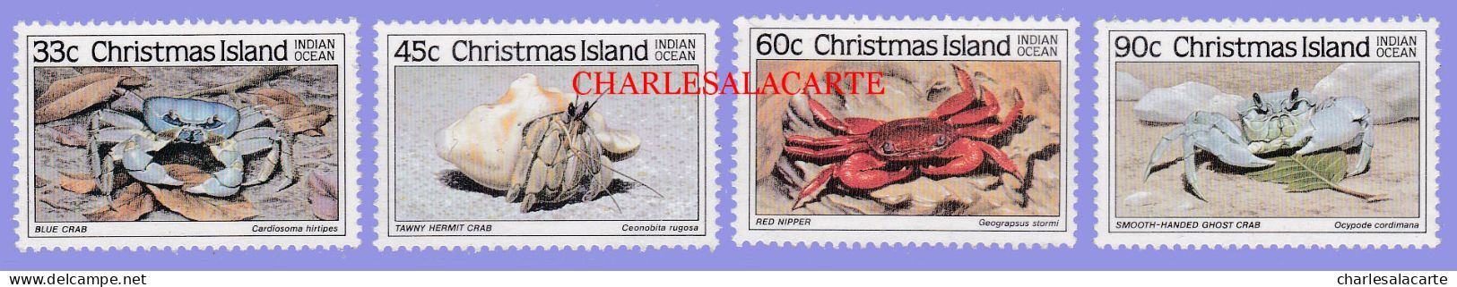 CHRISTMAS ISLAND 1985  CRABS 2  SG 199-202  U.M. - Christmas Island