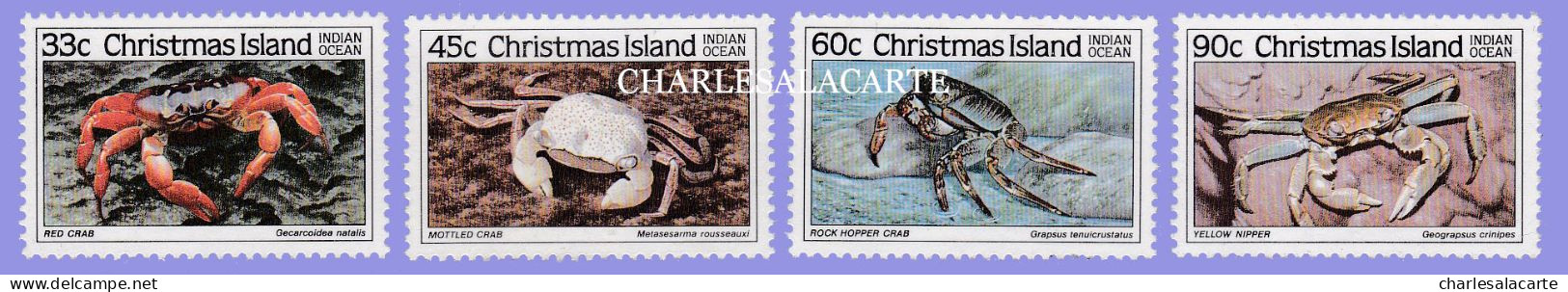 CHRISTMAS ISLAND 1985  CRABS 3  SG 203-206  U.M. - Christmas Island