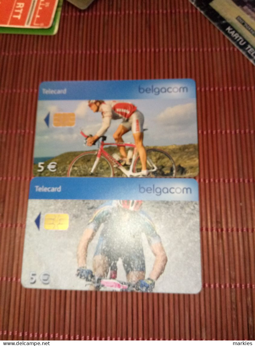 Sport 2 Phonecards Belgium Used - Mit Chip