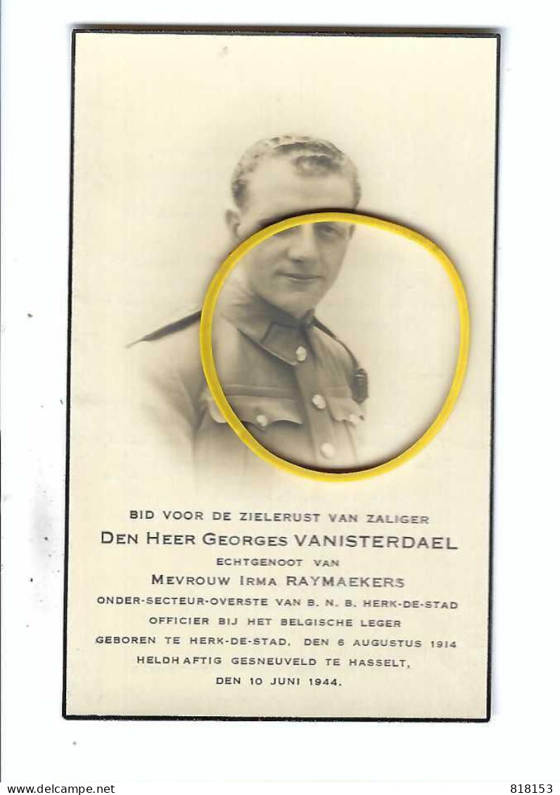 DP GEORGES VANISTENDAEL Echtgen.v IRMA RAYMAEKERS Geb.Herk-de-Stad 1914 Geneuveld Te Hasselt 1944 - Religion & Esotérisme