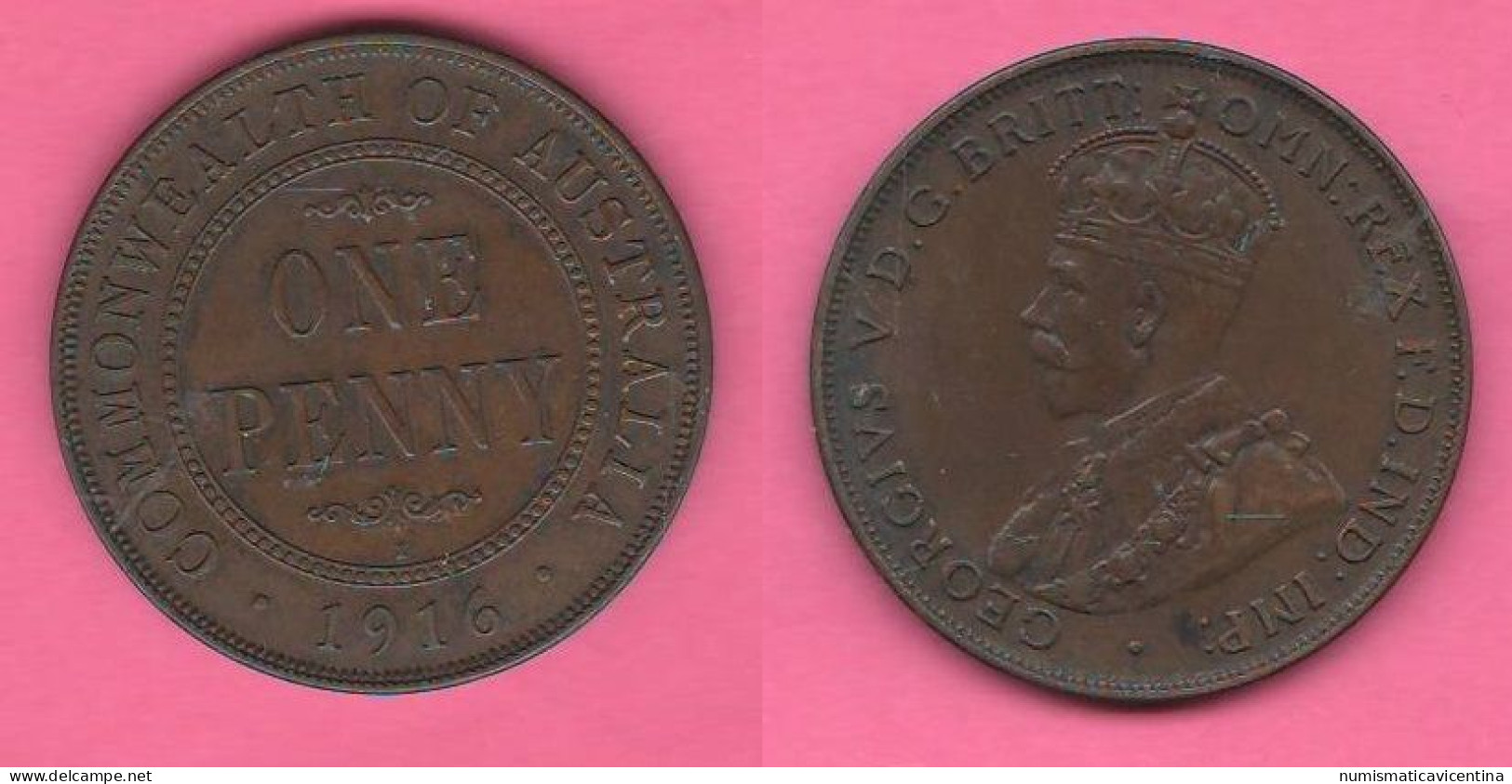Australia 1 One Penny 1916 King Georgius V° Bronze Coin - Penny