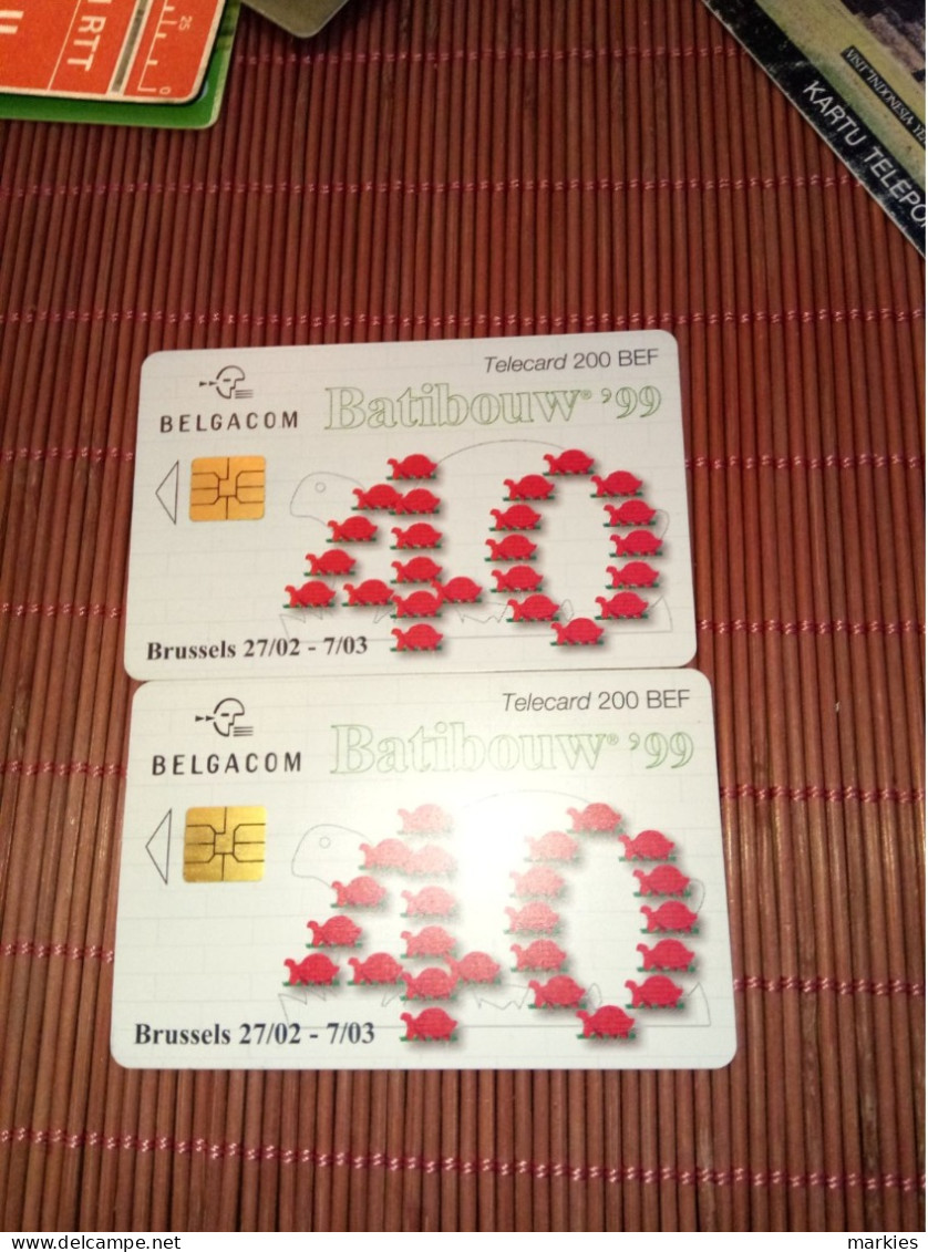 Batibouw  2 Different Phonecards  IJ  31.01.2002 +28.02.2002 Used - Con Chip