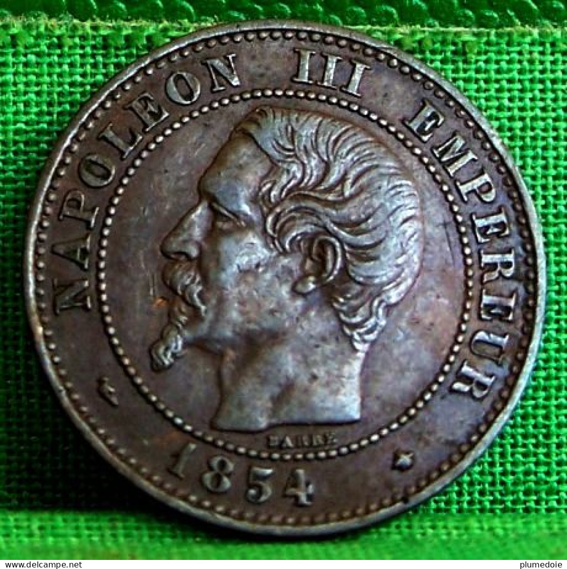 MONNAIE NAPOLEON III, UN CENTIME 1854 BB STRASBOURG  ,   Old FRANCE COIN - 1 Centime