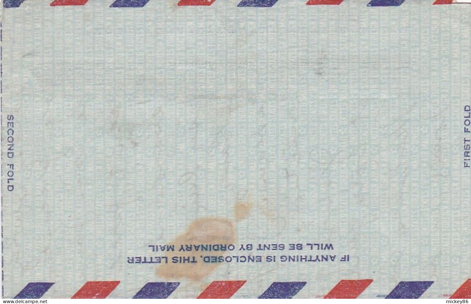 Etats-Unis--1950--entier Aérogramme Destiné à Metz-57 (France) ....cachet.BMS....( Tache Au Verso) - Covers & Documents