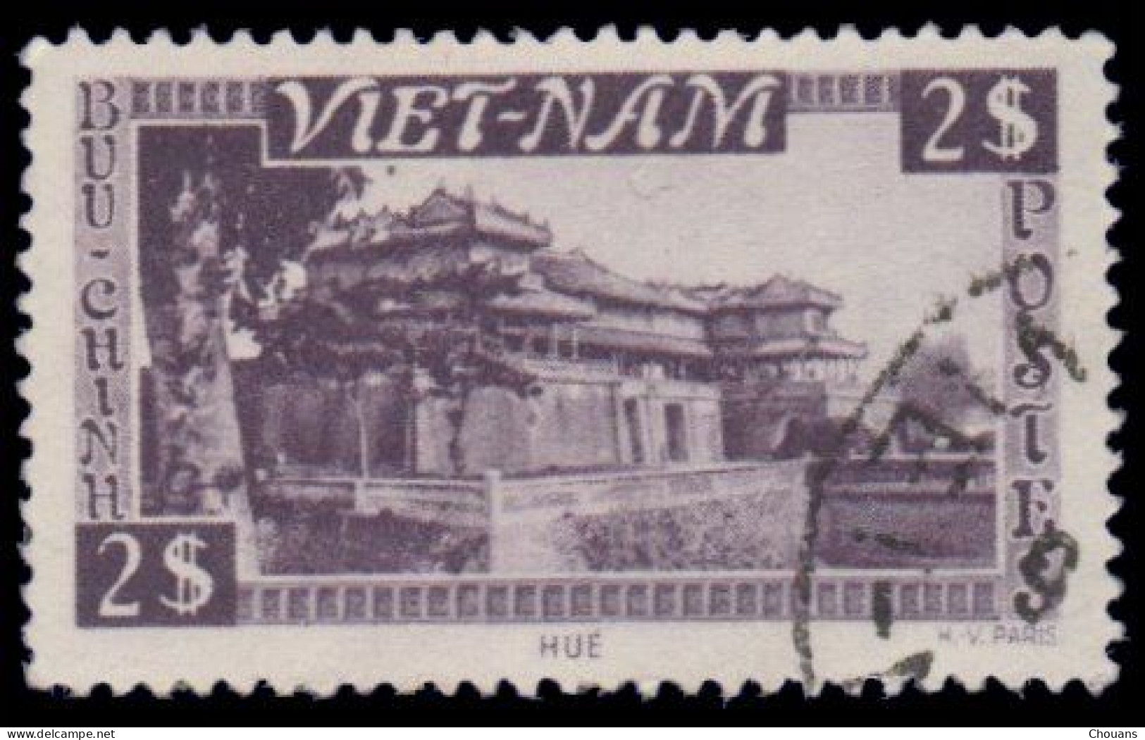 Vietnam Empire 1951. ~  YT 8 (par 2) - 2 $ Hué. Palais - Viêt-Nam