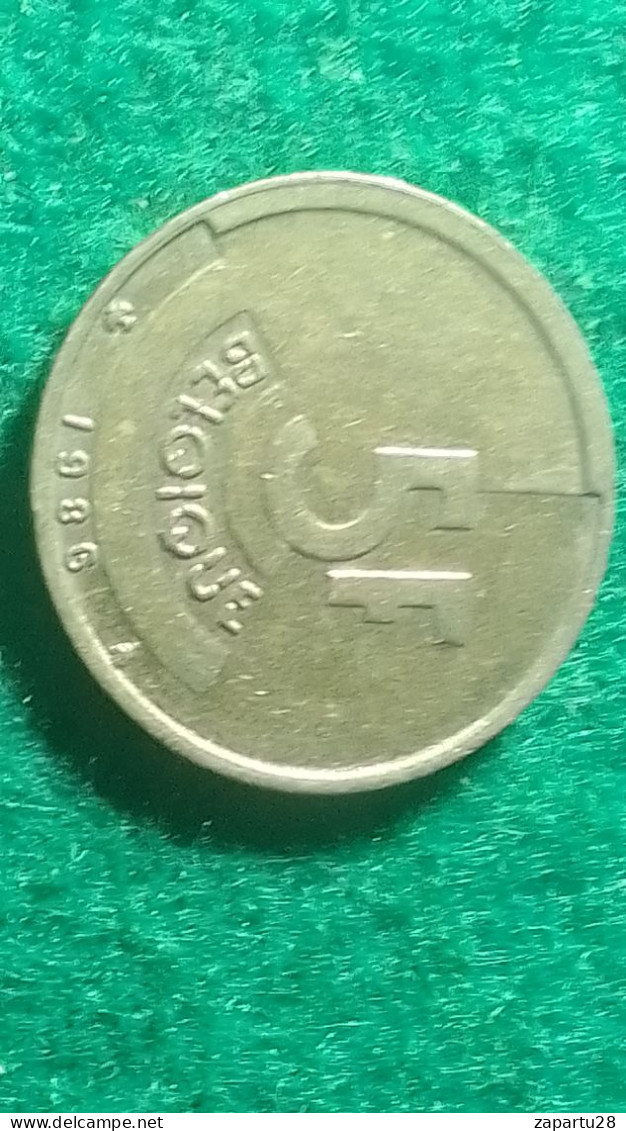 BELÇİKA- 1986    5   FRANK - 5 Franc