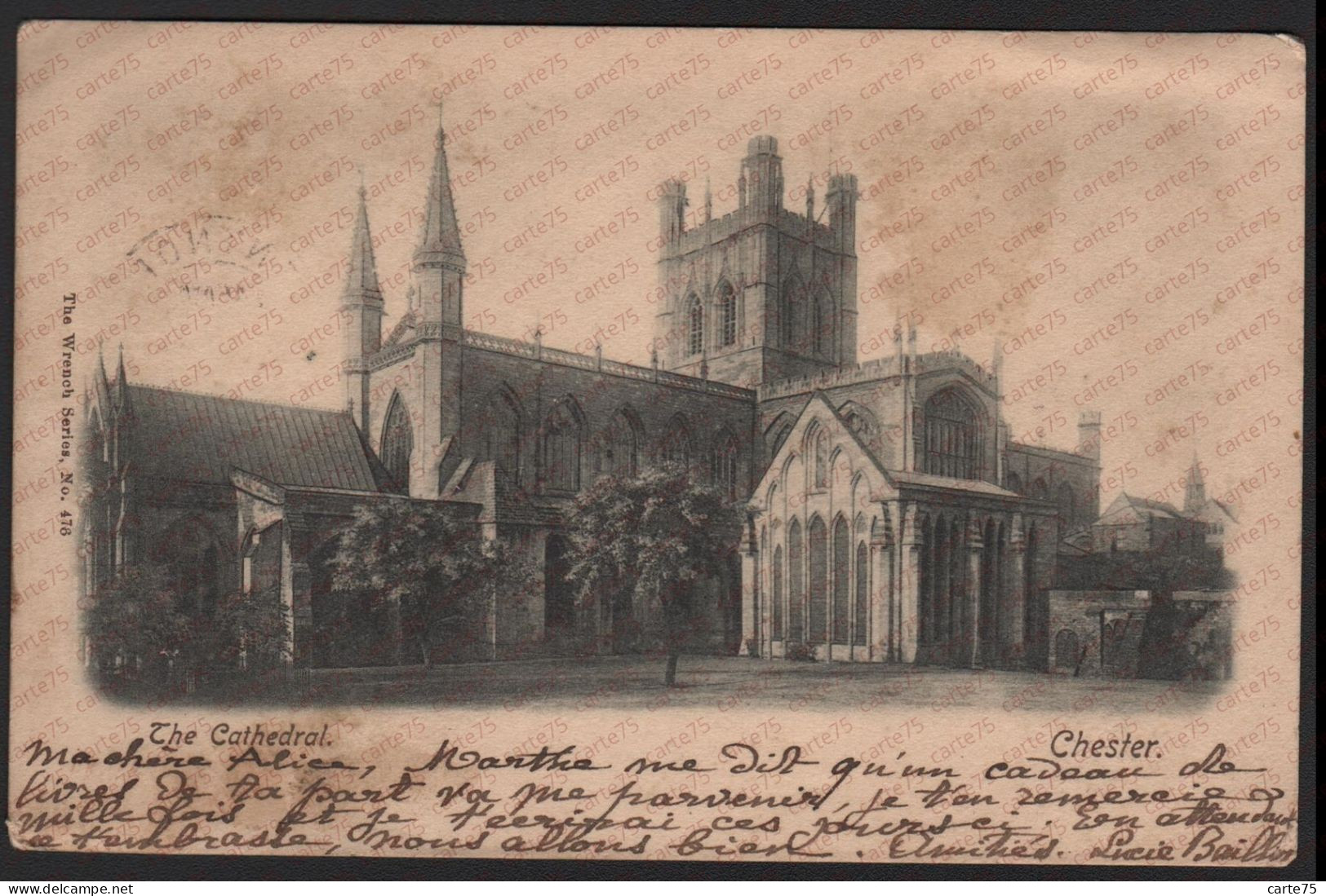 Postmarked 1 NO 1902 Sent To Paris From Ventnor CPA The Cathedral Chester United Kingdom England - Chester