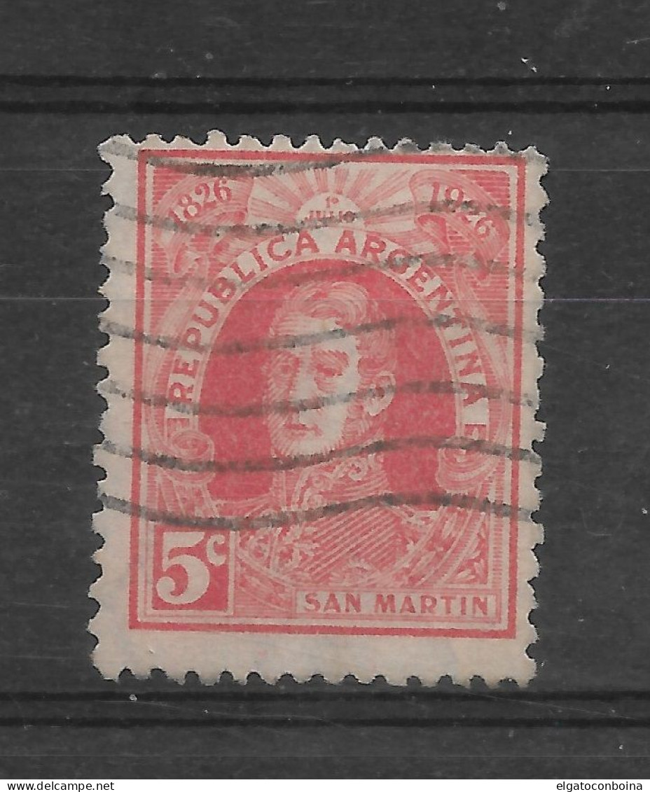 ARGENTINA 1926 Gral San Martin  5 Cents Red Scott 359 Michel 303 Used - Unused Stamps