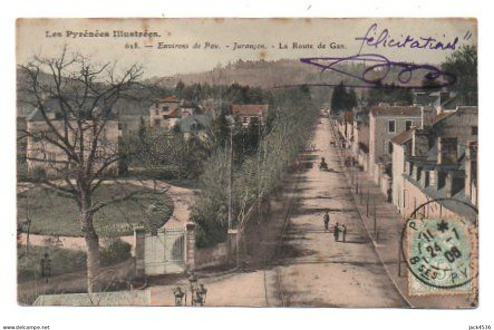 Carte Postale Ancienne - Circulé - Dép. 64 - JURANCON - La Route De GAN - Jurancon